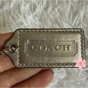 2"  COACH Silver Fob Bag Charm Hang tag Hangtag